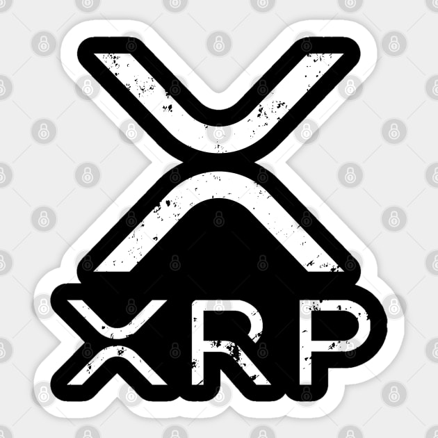 XRP Crypto Cryptocurrency Distressed T-Shirt Sticker by BitcoinSweatshirts